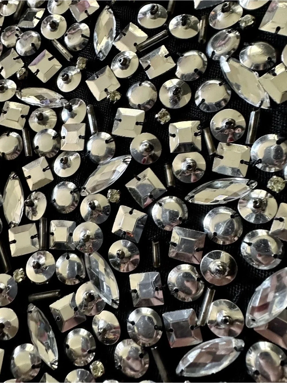 PARKER XS 0 2 Black Mariah Dress Silver Ice Cut Jewels Studs Gems NWT R$462 RARE